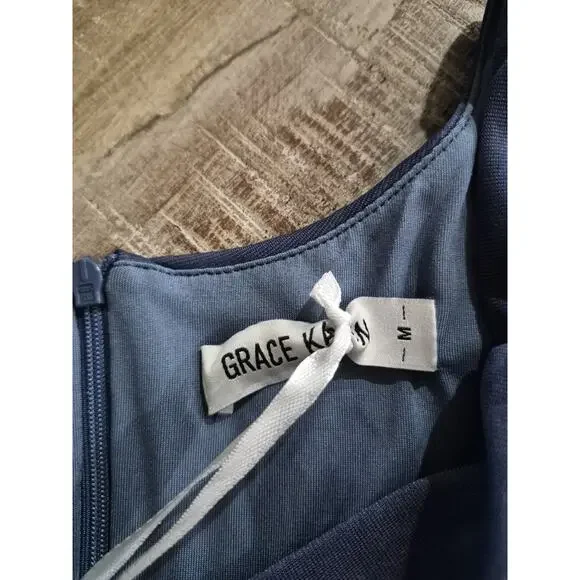 Grace Karin blue  Sleeveless A-Line Cocktail Dress Size M NWT Wedding Guest - Picture 4 of 12